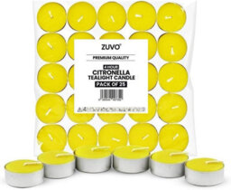 Zuvo Citronella Tealights - Pack Of 25, 4-Hour Burn Scented Candles For Indoor & Outdoor Use, Insect-Repellent Tea Lights - thumbnail 1