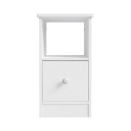White 1 Drawer Nightstand Modern Narrow Accent Table - thumbnail 3