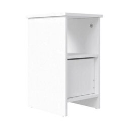 White 1 Drawer Nightstand Modern Narrow Accent Table - thumbnail 4