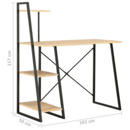 Berkfield Modern Desk With Shelving Unit Black And Oak 102X50X117 Cm - thumbnail 7