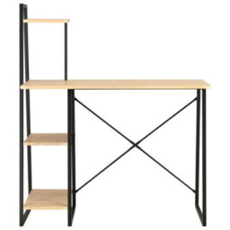 Berkfield Modern Desk With Shelving Unit Black And Oak 102X50X117 Cm - thumbnail 1