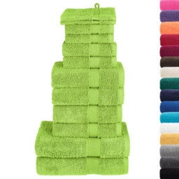 Berkfield 12 Piece Premium Towel Set Solund Green 600 Gsm - thumbnail 2