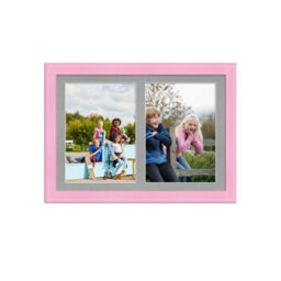 AK Frames 20X14 Pastel Pink Classic Multi Photo Frame With Silver Mount - Holds 2 Apertures (2X) A4 Photos - thumbnail 1