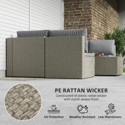 Outsunny 7 Pieces Rattan Garden Furniture Set With Cushions, Light Brown - thumbnail 5