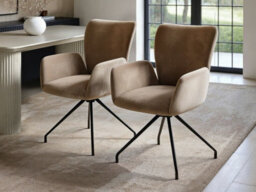 Solace+Co Kora Mocha Swivel Dining Chair Set Of 2 - thumbnail 1