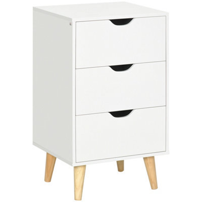 Homcom Chest Of Drawers, 3 Drawer Unit Storage Chest Bedroom, White - image 1