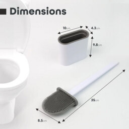 Divchi Toilet Brushes & Holders Bathroom Accessory  Cleaning Products  Silicone  Deep Cleaner  Holder Set (White) - thumbnail 5