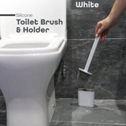 Divchi Toilet Brushes & Holders Bathroom Accessory  Cleaning Products  Silicone  Deep Cleaner  Holder Set (White) - thumbnail 2