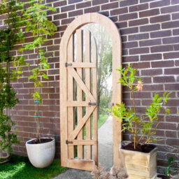 Primrose Arched Wooden Glass Illusion Mirror Gate Outdoor Decorative 180Cm X 60Cm - thumbnail 2
