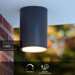 Lucide Tubix Outdoor Flush Ceiling Light Anthracite - thumbnail 2