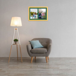 AK Frames 20X14 Mustard Yellow Modern Multi Photo Frame With Emerald Mount - Holds 2 Apertures (2X) A4 Photos - thumbnail 3
