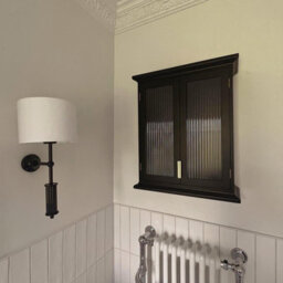 Melody Maison Black Reeded Glass Wall Cabinet - thumbnail 6