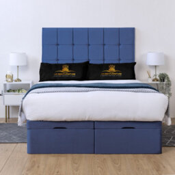 UKBEDFURNITURE Florence Plush Blue End Opening Divan Ottoman Bed With 54 Inch Headboard - thumbnail 2
