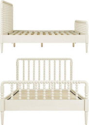 Statement Furniture Cromwell 4Ft6 Wooden Bed Frame With Bobbin Design Headboard And Foot End - Linen - thumbnail 6