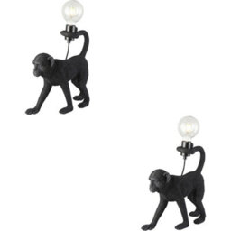 Loops 2 Pack Matt Black Table Lamp - 375mm Tall Light - 10W Led E27