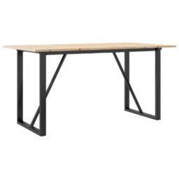 Walplus Dining Table O-Frame 160X80X75 Cm Solid Wood Pine And Steel - thumbnail 2