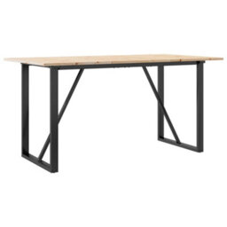 Walplus Dining Table O-Frame 160X80X75 Cm Solid Wood Pine And Steel - thumbnail 6