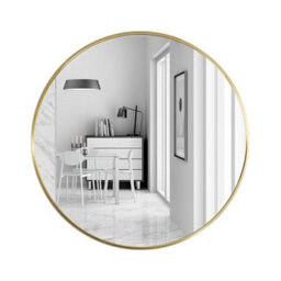 Living And Home Gold Round Wall Mounted Bathroom Framed Mirror 80 Cm - thumbnail 5