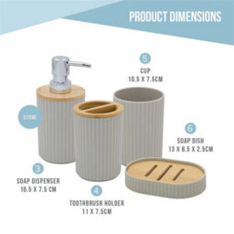 Stone Bathroom Accessory Set  Modern Bathroom Essentials Set - thumbnail 6