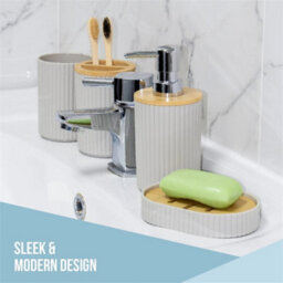 Stone Bathroom Accessory Set  Modern Bathroom Essentials Set - thumbnail 3