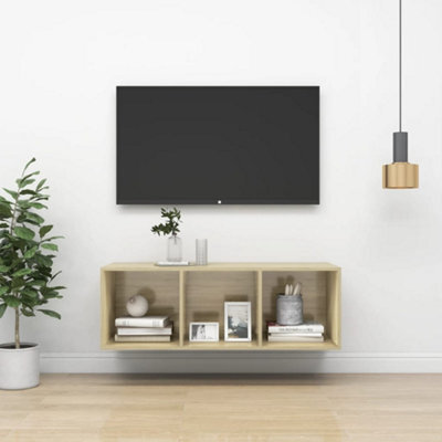 Walplus Wall-Mounted Tv Cabinet Sonoma Oak 37X37X107 Cm Engineered Wood - image 1