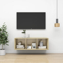 Walplus Wall-Mounted Tv Cabinet Sonoma Oak 37X37X107 Cm Engineered Wood - thumbnail 1