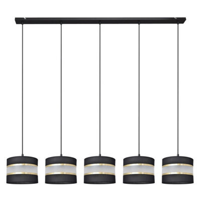 Luminosa Lighting Luminosa Helen Straight Bar Pendant Ceiling Light Black, Gold 115Cm - image 1
