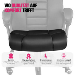 Tectake Luxury Office Chair Made Of Artificial Leather - Desk Chair Computer Chair - Black - thumbnail 8