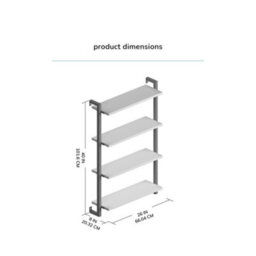 MH London Phantom 4 Tier Wood & Iron Wall Shelf Floating Shelf Wall Mounted Shelf Book Shelves In Walnut - thumbnail 7