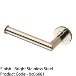 Loops Mitred Bathroom Toilet Roll Holder On Rose Concealed Fix Bright Steel - thumbnail 2