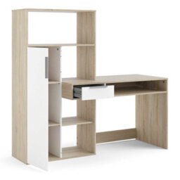 Wyld Haus Billabong L-Shaped Office Desk In White And Oak With 1 Drawer And 1 Door - thumbnail 6
