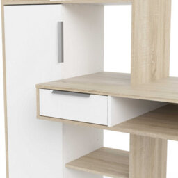 Wyld Haus Billabong L-Shaped Office Desk In White And Oak With 1 Drawer And 1 Door - thumbnail 8