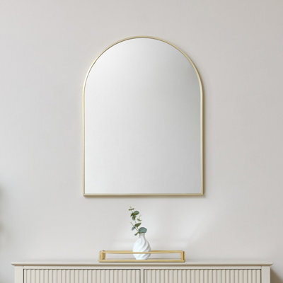 Melody Maison Gold Arched Wall Mirror 80Cm X 60Cm - image 1