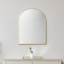 Melody Maison Gold Arched Wall Mirror 80Cm X 60Cm