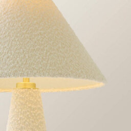 Valuelights Martha Conical Cream Boucle Table Lamp And Bulb - thumbnail 4