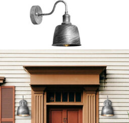 Fixed Matt Brushed Silver Mains-Powered Led Outdoor Lantern On/off Wall Light - thumbnail 2