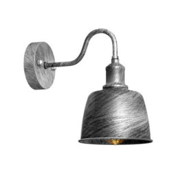 Fixed Matt Brushed Silver Mains-Powered Led Outdoor Lantern On/off Wall Light