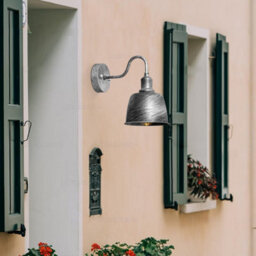 Fixed Matt Brushed Silver Mains-Powered Led Outdoor Lantern On/off Wall Light - thumbnail 5