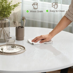 Wyld Haus Viel 90Cm High Gloss White Round Dining Table With Black Metal Legs - Seats 2 - thumbnail 7