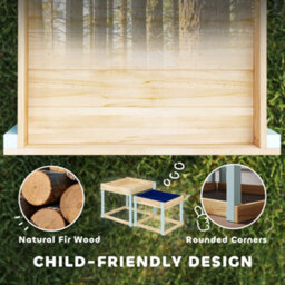 Aiyaplay 2 Pcs Wooden Sandpits, Sand And Water Play Tables With Bottom Liner - thumbnail 6