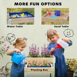 Aiyaplay 2 Pcs Wooden Sandpits, Sand And Water Play Tables With Bottom Liner - thumbnail 5