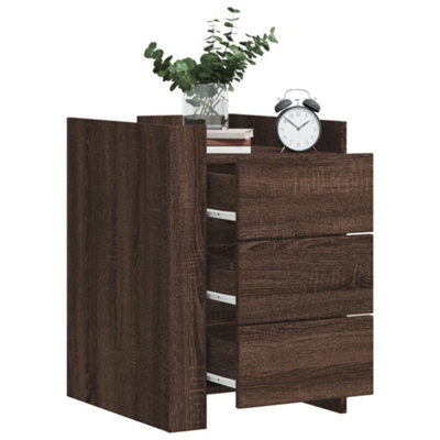 Berkfield Bedside Cabinet Brown Oak 45X50X65 Cm Engineered Wood - image 1