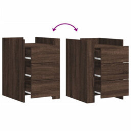 Berkfield Bedside Cabinet Brown Oak 45X50X65 Cm Engineered Wood - thumbnail 7