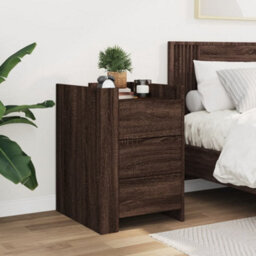 Berkfield Bedside Cabinet Brown Oak 45X50X65 Cm Engineered Wood - thumbnail 3