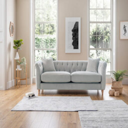 Sofas Express Carlton Chalk Grey Velvet  3 Seater Sofa - thumbnail 3