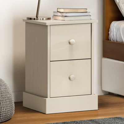 Mercers Furniture Farmhouse White 3 Drawer Bedside Cabinet Table Solid Wood Pine Wooden Bedroom - image 1