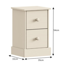 Mercers Furniture Farmhouse White 3 Drawer Bedside Cabinet Table Solid Wood Pine Wooden Bedroom - thumbnail 2