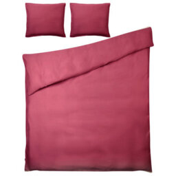 Beliani Duvet Cover Set Parkrose 150 X 200 Cm Sateen Cotton Burgundy - thumbnail 4