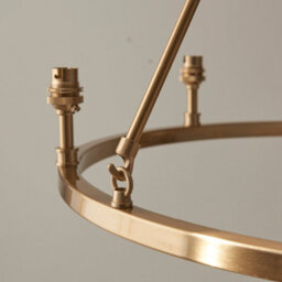 Loops Stylish Aged Brass Pendant Light With Peach Fabric Shades For Home Decor - thumbnail 6