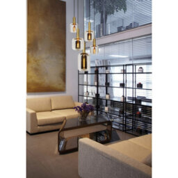 Lucide Joanet 5 Light Glass Cluster Ceiling Pendant Gold - thumbnail 6